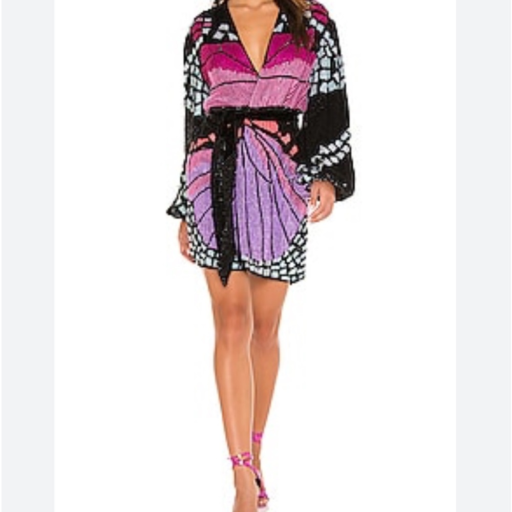 Gabrielle robe in butterfly by Retrofete. Worn once for 2 hours .